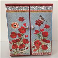 Puppenschrank "Vögel im Mohnbeet"  