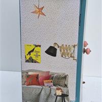 Puppenschrank "Blaues Kinderzimmer" 